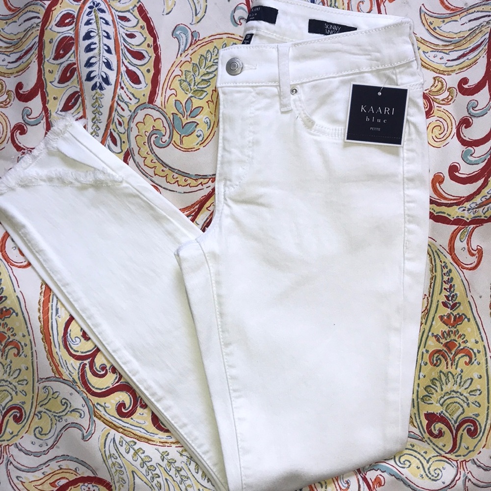 NWT KAARI BLUE White Skinny Ankle Jeans 0P, 2P